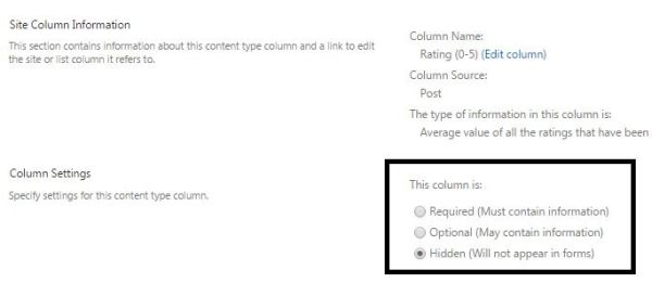 Site column information